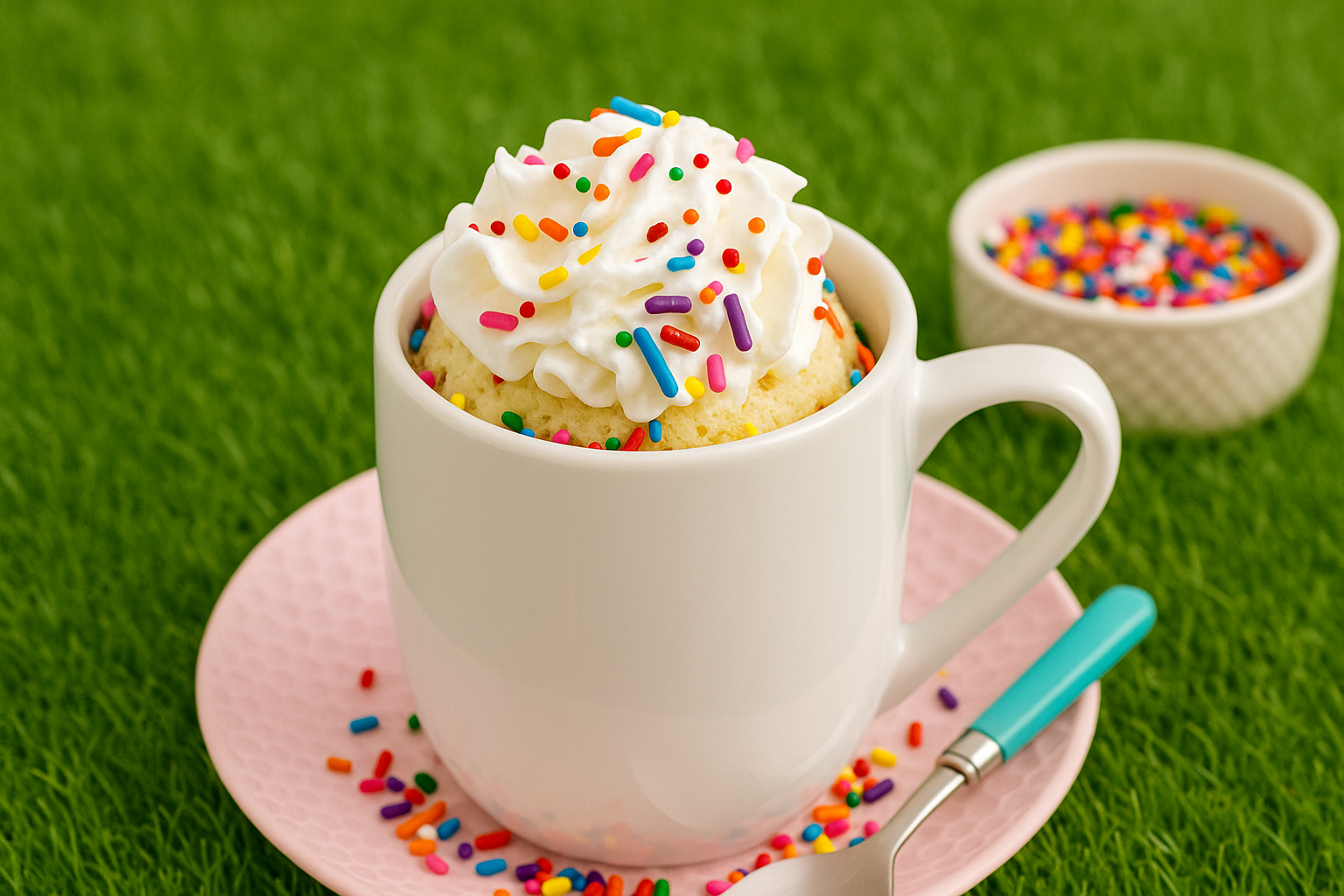 5-minute chocolate, vanilla, and banana mug cake recipes in ceramic mugs