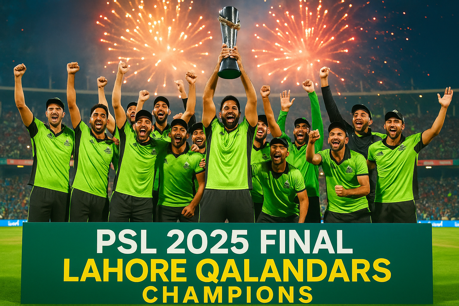PSL 2025 Final – Lahore Qalandars celebrate title win over Quetta Gladiators