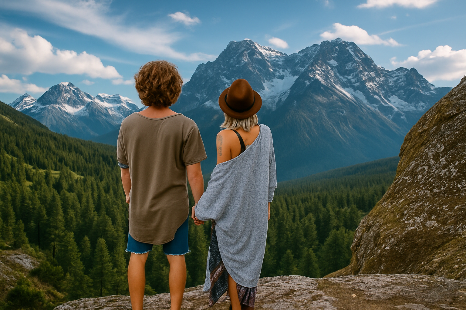 Eco-Travel Tips hiking through a lush green forest promoting sustainable tourism