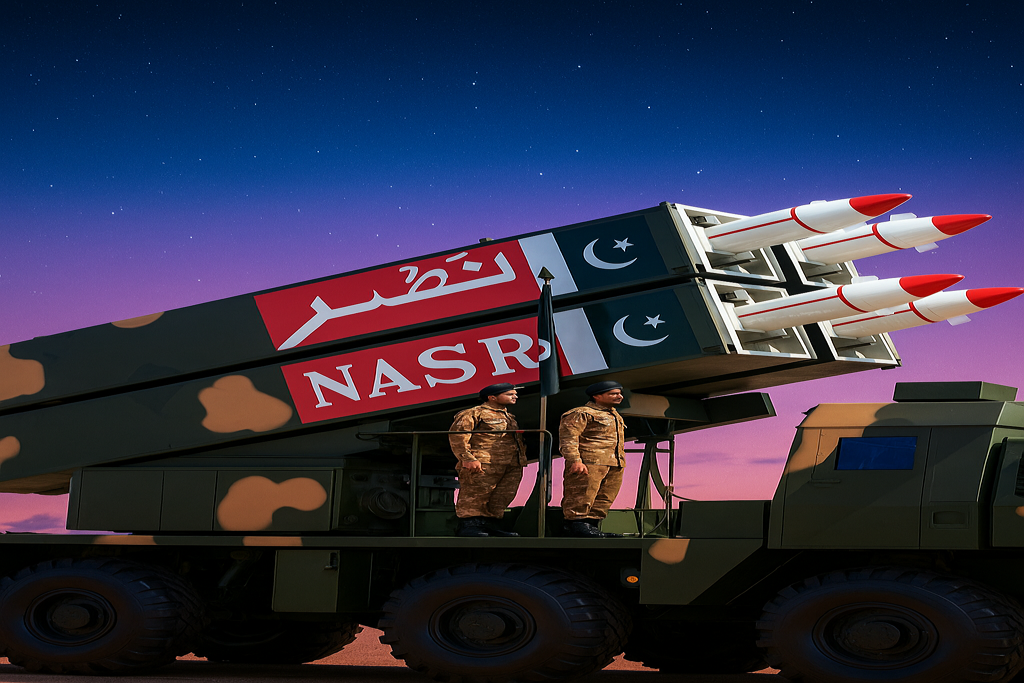 NASR missile system of Pakistan representing nuclear weapon safety and arsenal security.